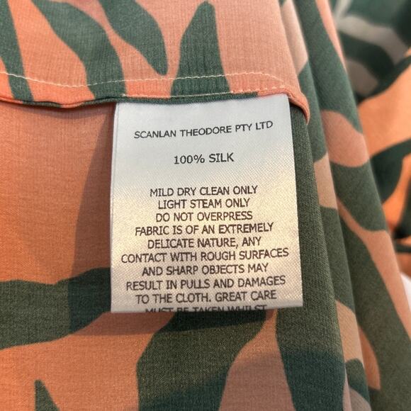 NWT Scanlan Theodore Silk Ombre Tiger Tie Dress, 100% Silk, US Size 2 - Picture 5 of 5